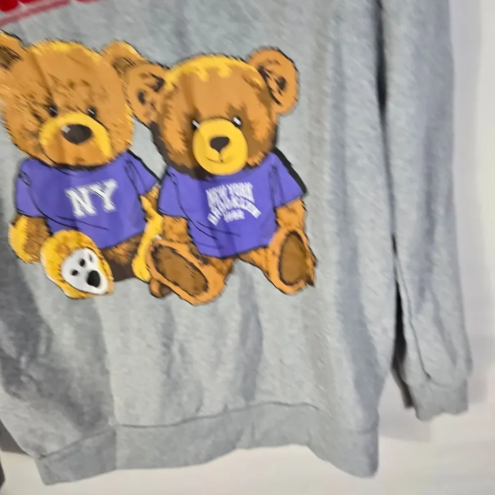 Justify Gray Hoodie with Bear and Brooklyn Design - Picture 6 of 7